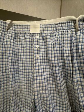 Blue & White Plaid Boot Cut Pants